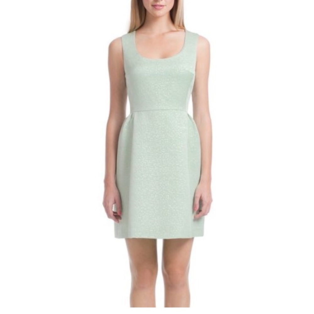 Shoshanna Leslie Jacquard Mint Metallic Cocktail Dress  Size 2